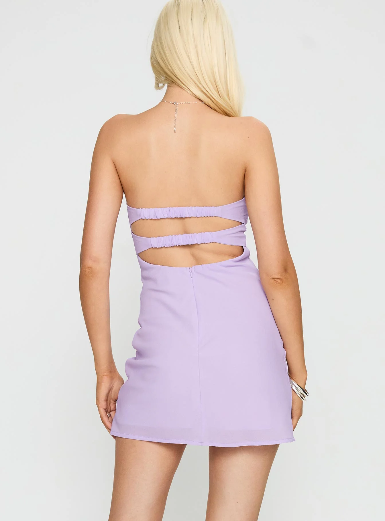 Ilana Strapless Mini Dress Lilac - luluinthesky