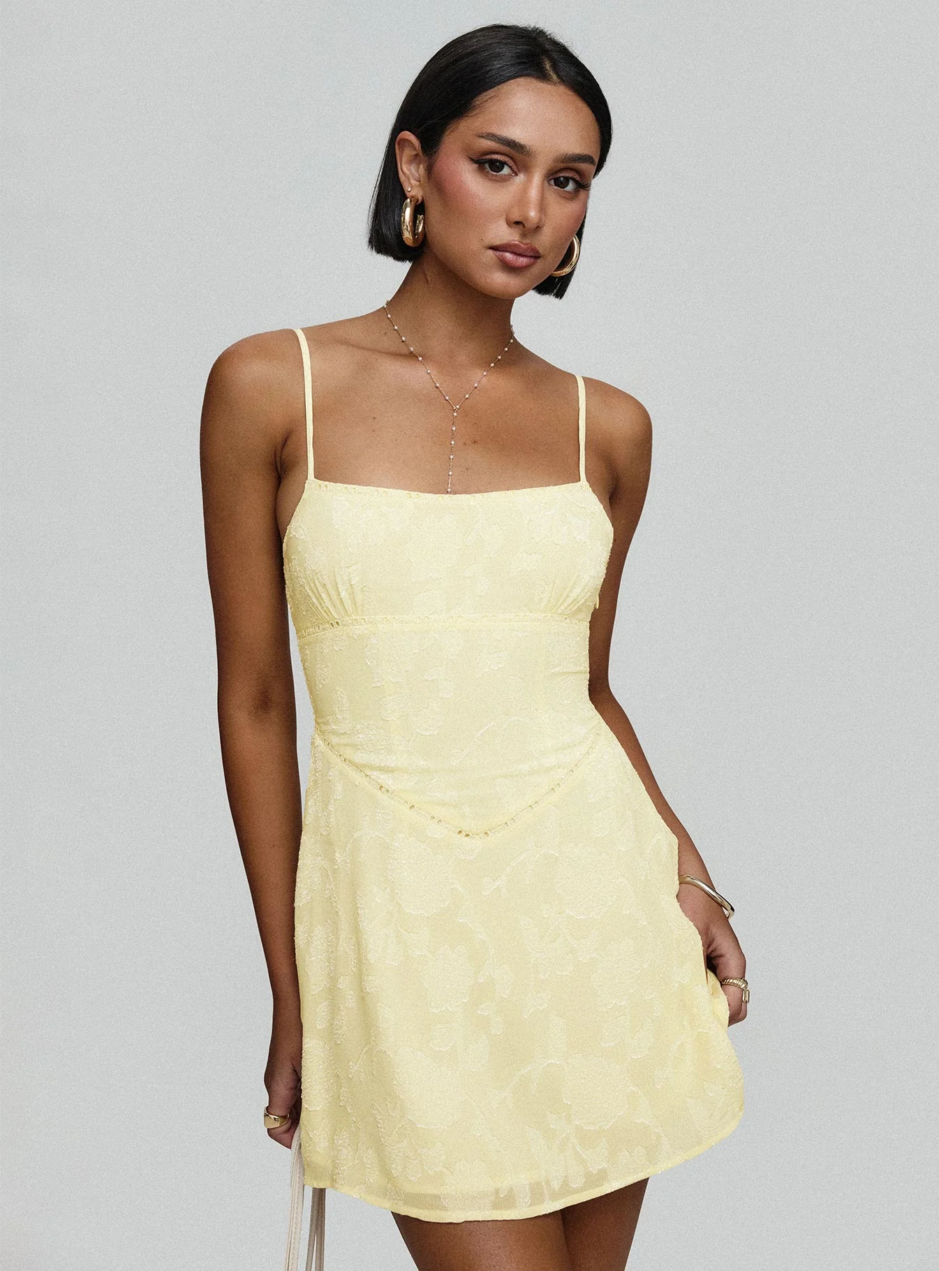 South Of France Mini Dress Yellow Petite - luluinthesky