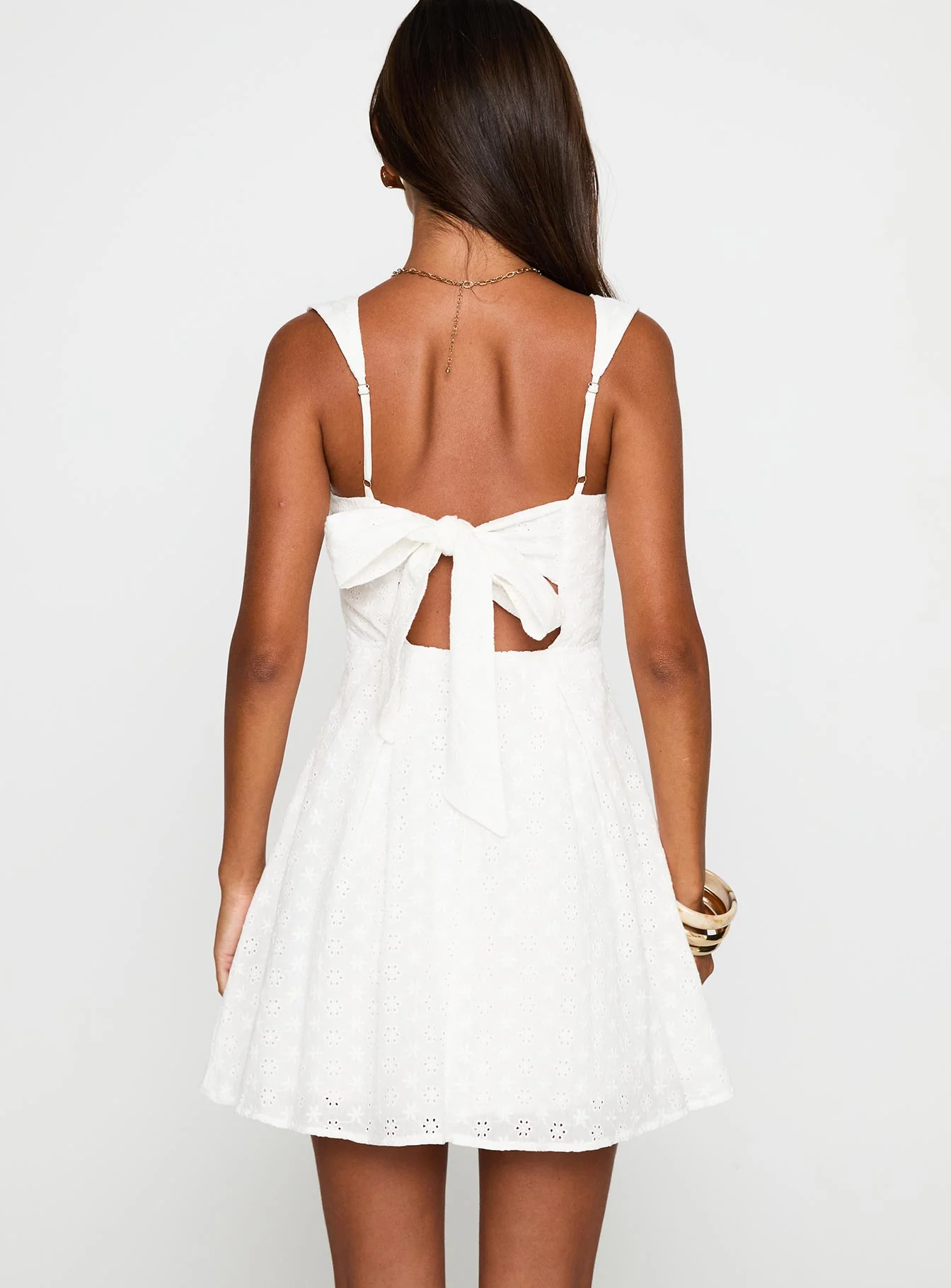 Xanthus Embroidered Mini Dress White - luluinthesky