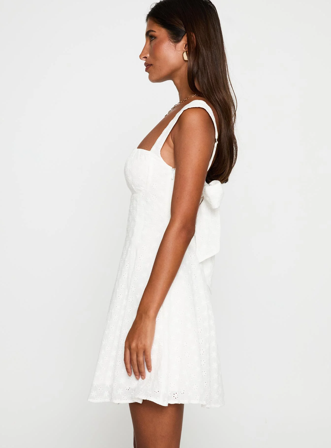 Xanthus Embroidered Mini Dress White - luluinthesky