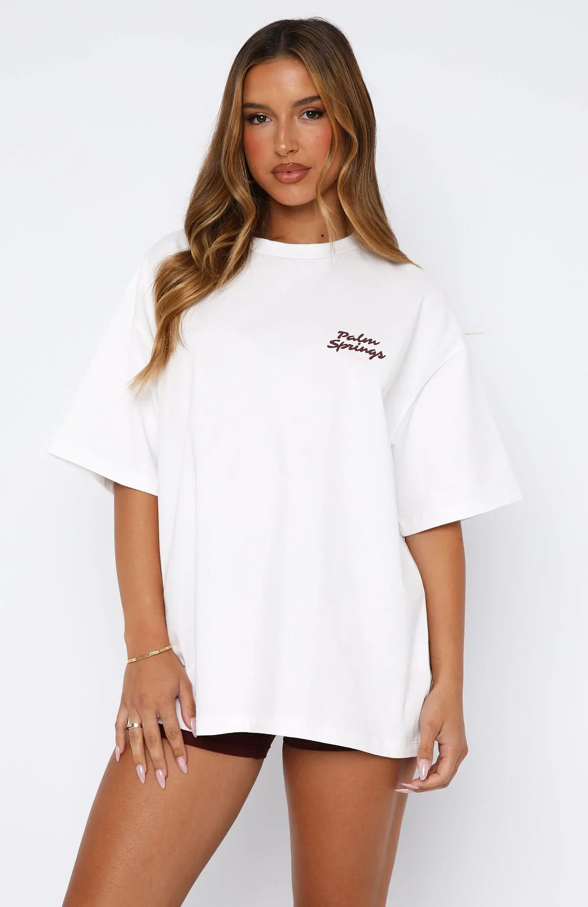 Palm Springs Edition Oversized Tee White - luluinthesky