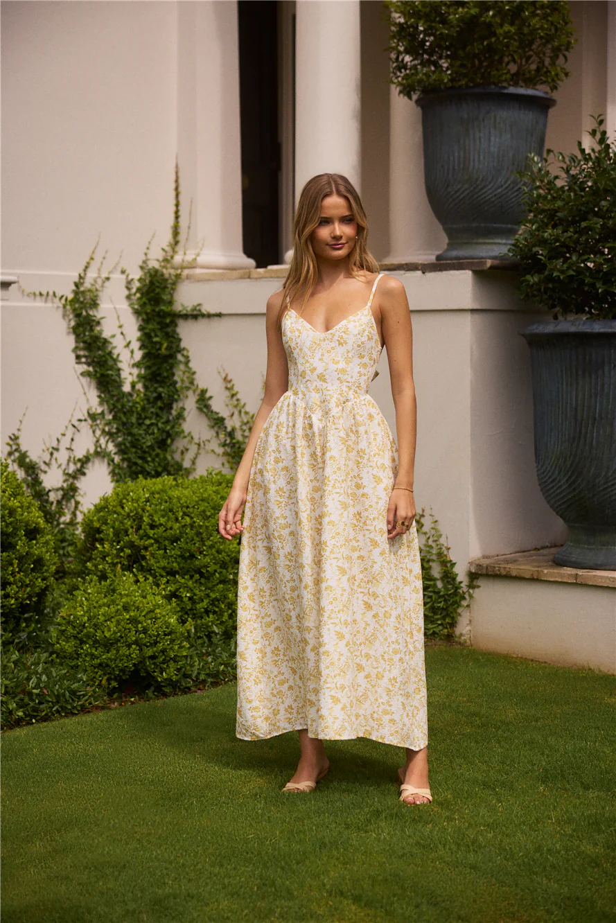 Painted Skies Maxi Dress Yellow - luluinthesky