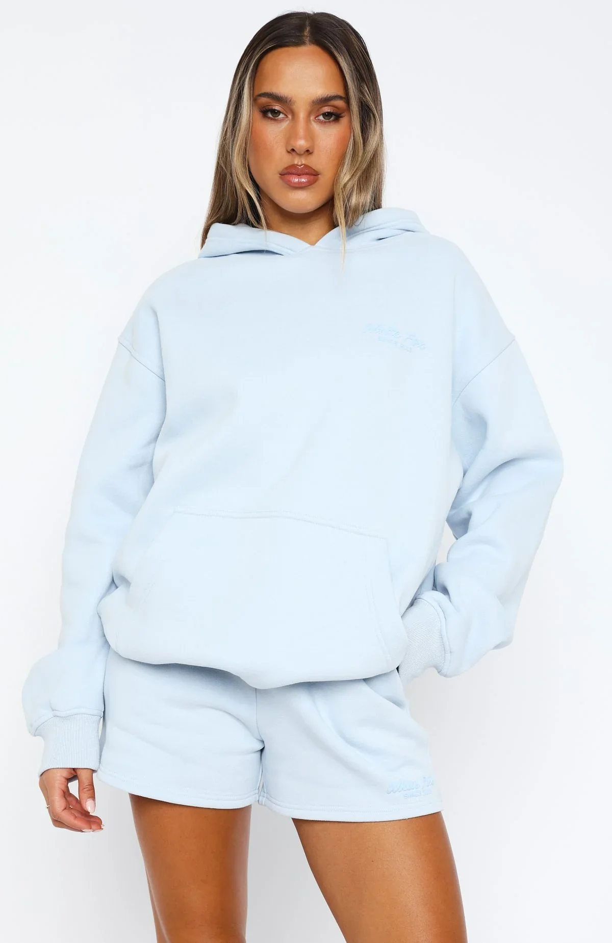 Leisure Edition Oversized Hoodie Baby Blue - luluinthesky