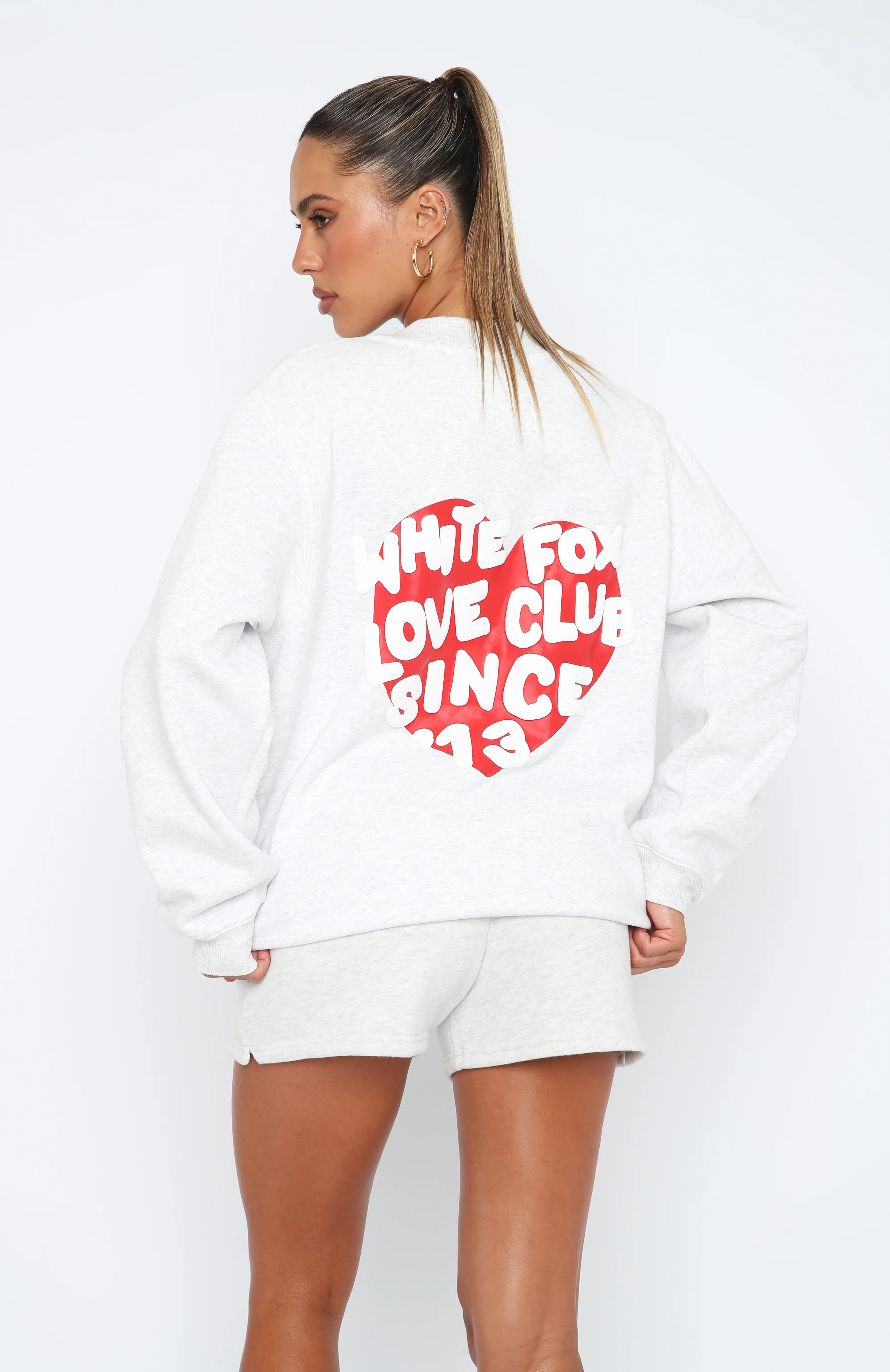 Love Club Oversized Sweater Grey Marle - luluinthesky