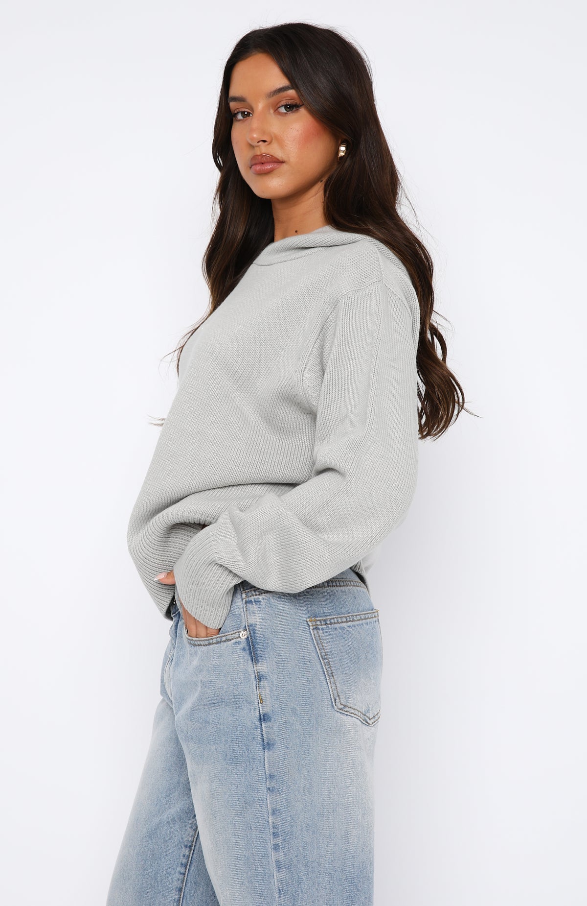 It's Cool Knit Hoodie Light Grey - luluinthesky