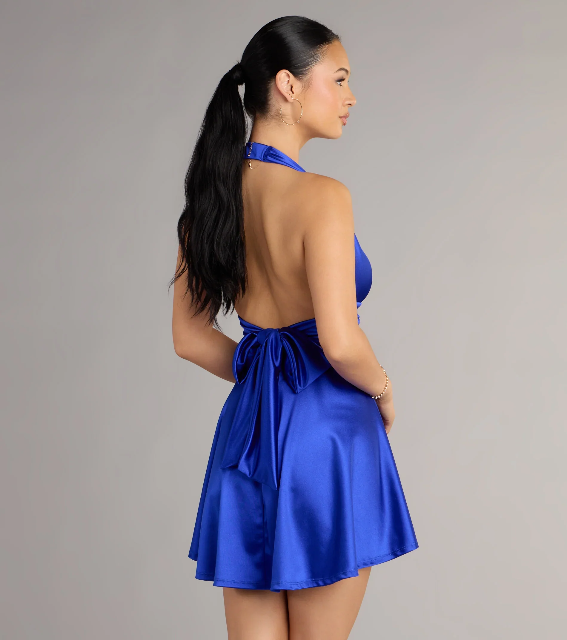 Sweet Sway Satin Halter Dress - luluinthesky