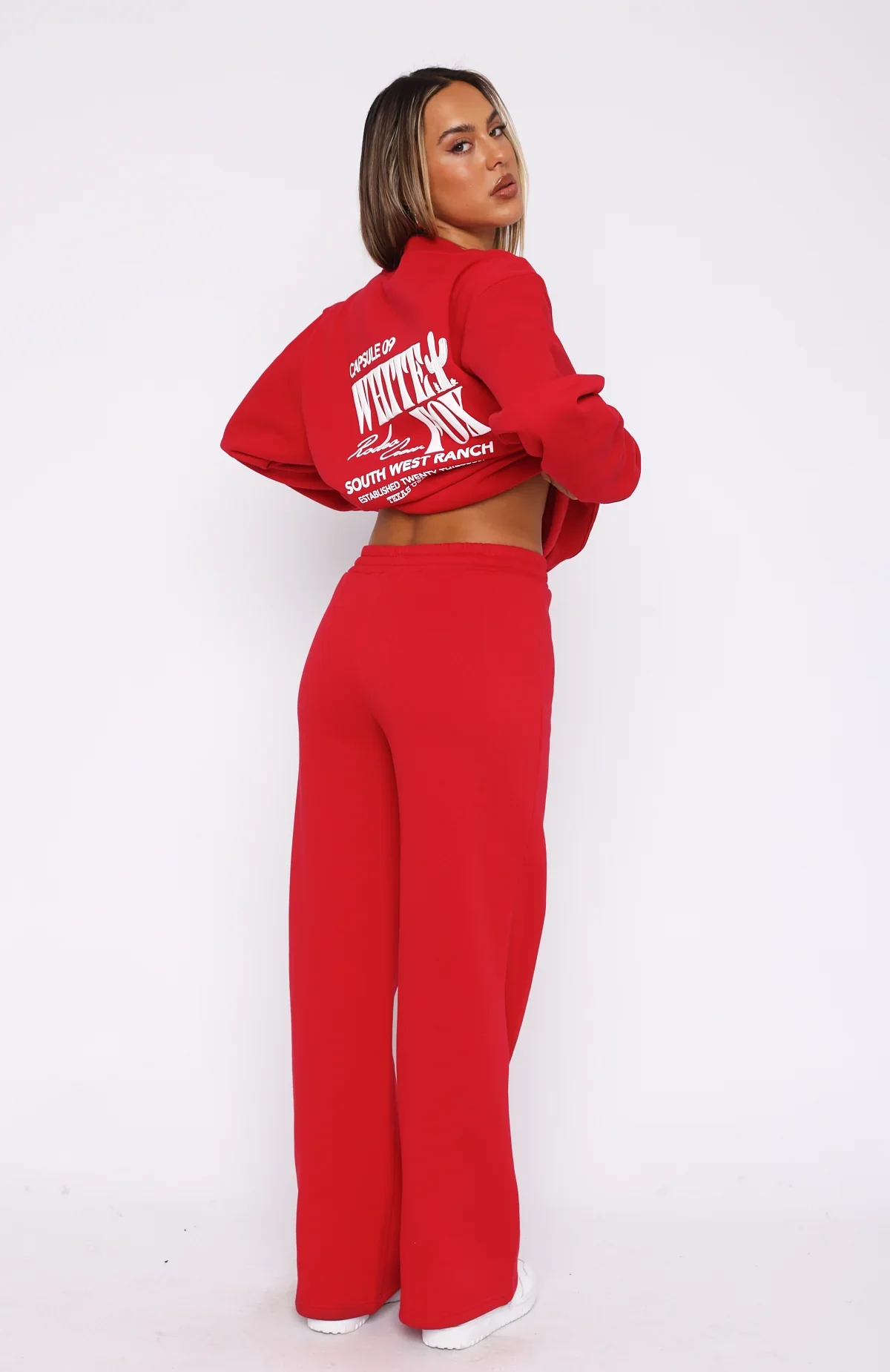 Capsule 9 Rodeo Crew Wide Leg Sweatpants Red - luluinthesky