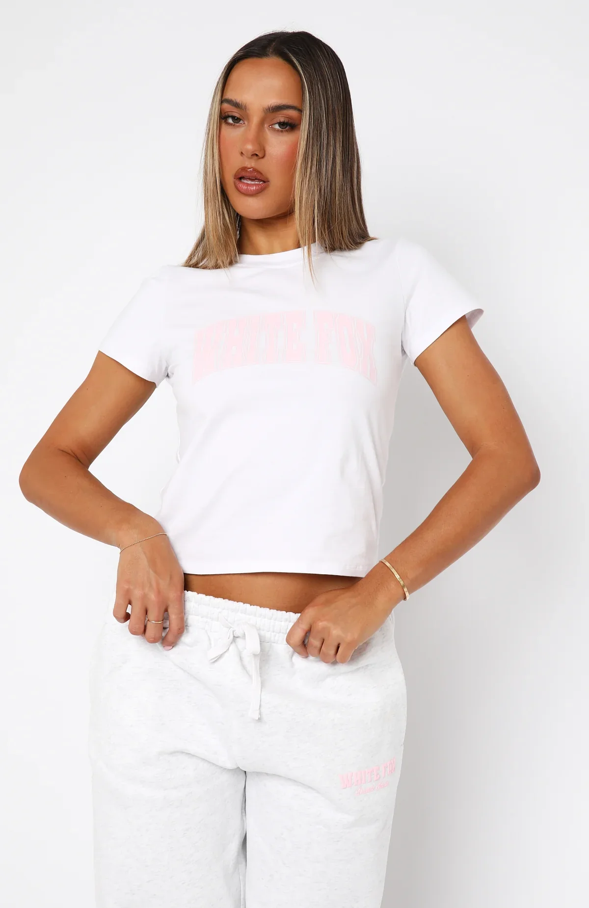 Decade Classics Varsity Relaxed Baby Tee White - luluinthesky