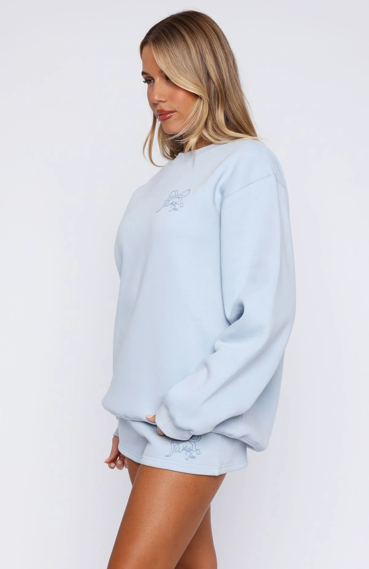 Love You Forever Oversized Sweater Baby Blue - luluinthesky