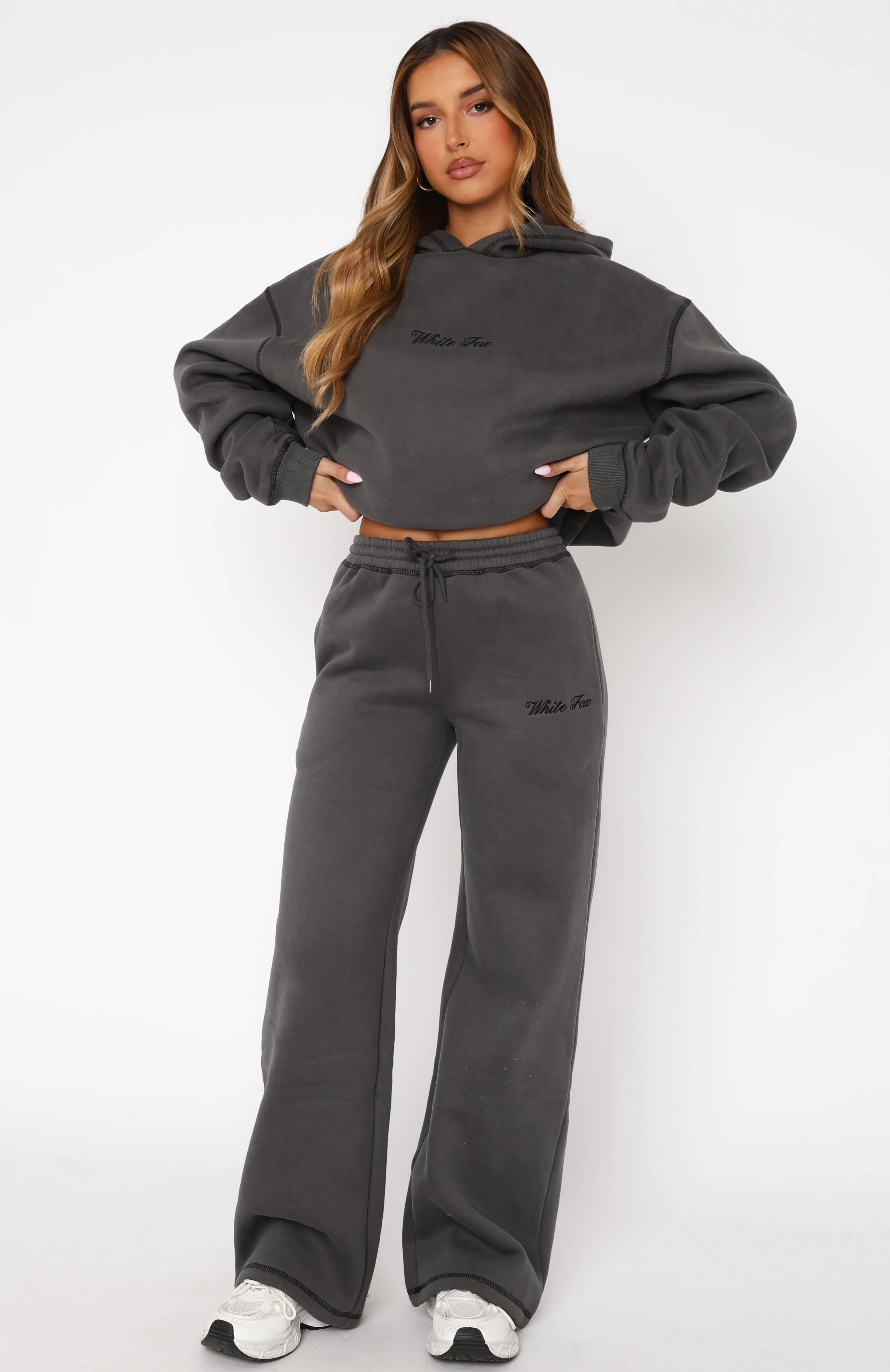 Instant Attraction Wide Leg Sweatpants Charcoal - luluinthesky