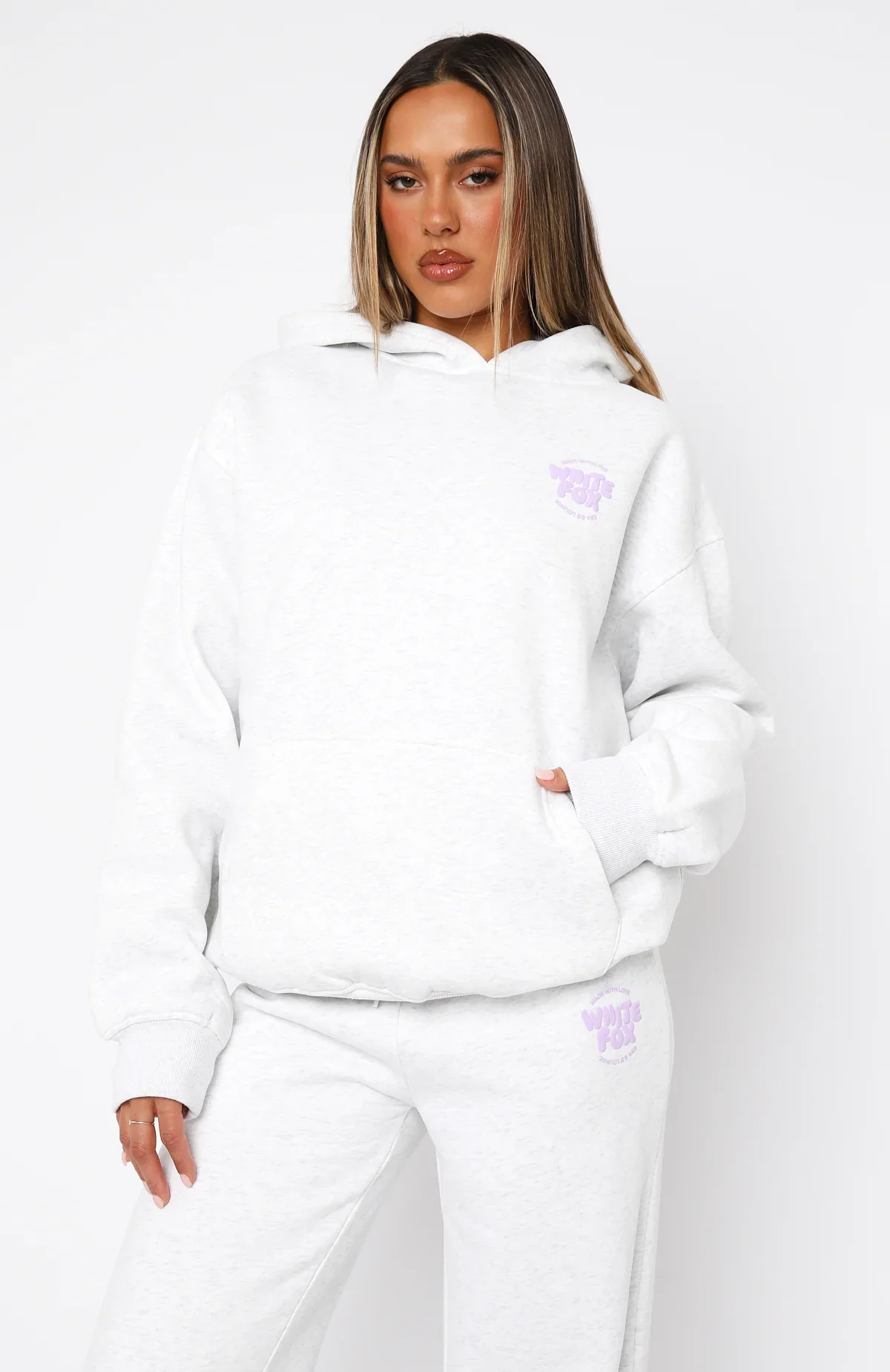 With Love For You Oversized Hoodie Grey Marle - luluinthesky