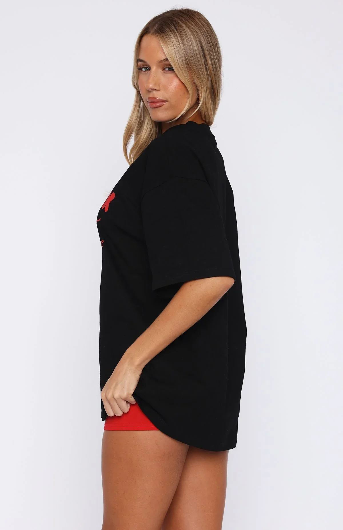 With Love In The Moment Oversized Tee Black - luluinthesky