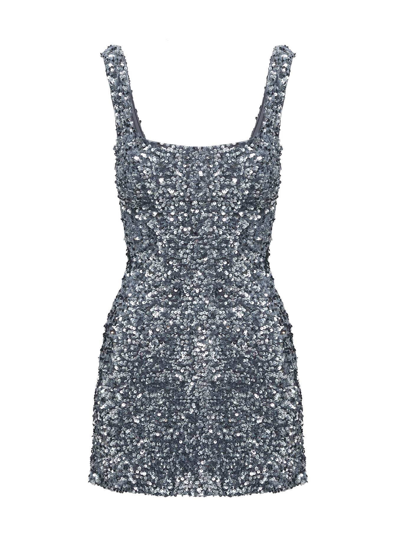Miss Me Sequin Mini Dress Silver - luluinthesky