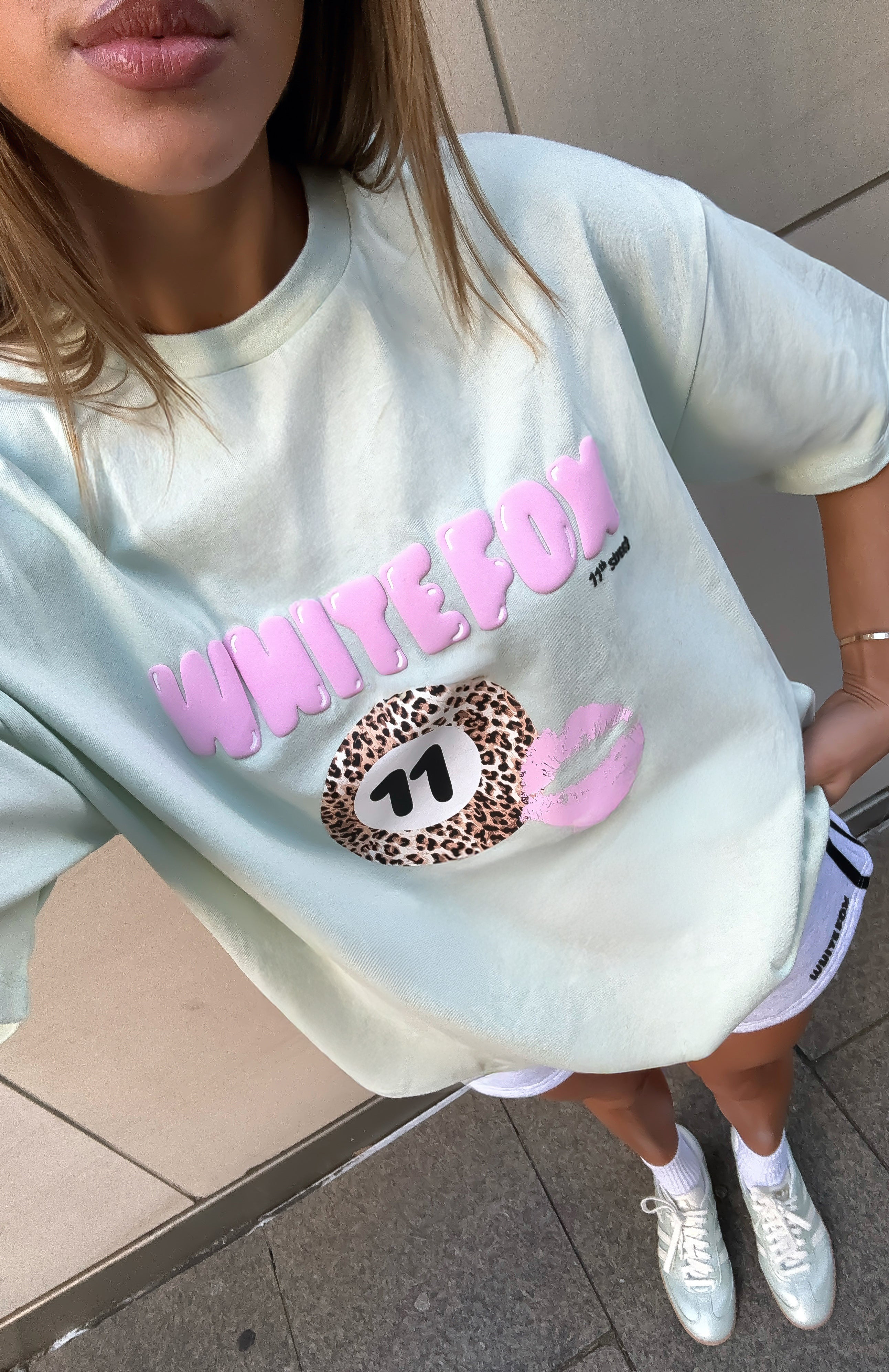 11th Street Concrete Jungle Oversized Tee Iced Matcha - luluinthesky