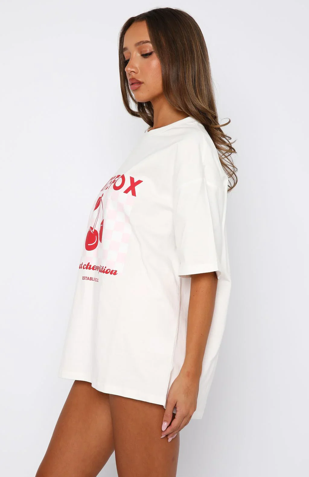 Sweet Cherry Edition Oversized Tee White - luluinthesky