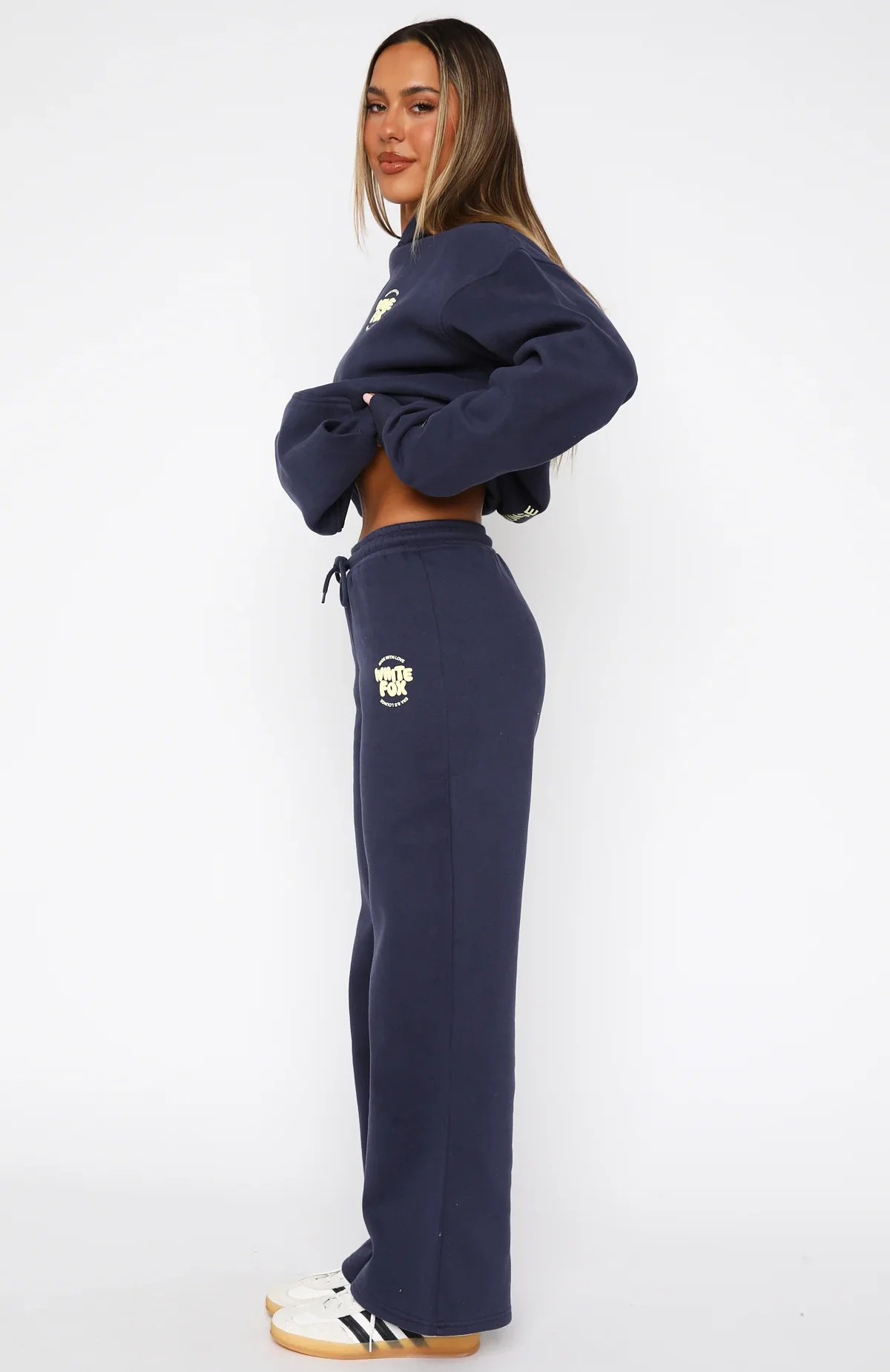 With Love For You Wide Leg Sweatpants Navy - luluinthesky