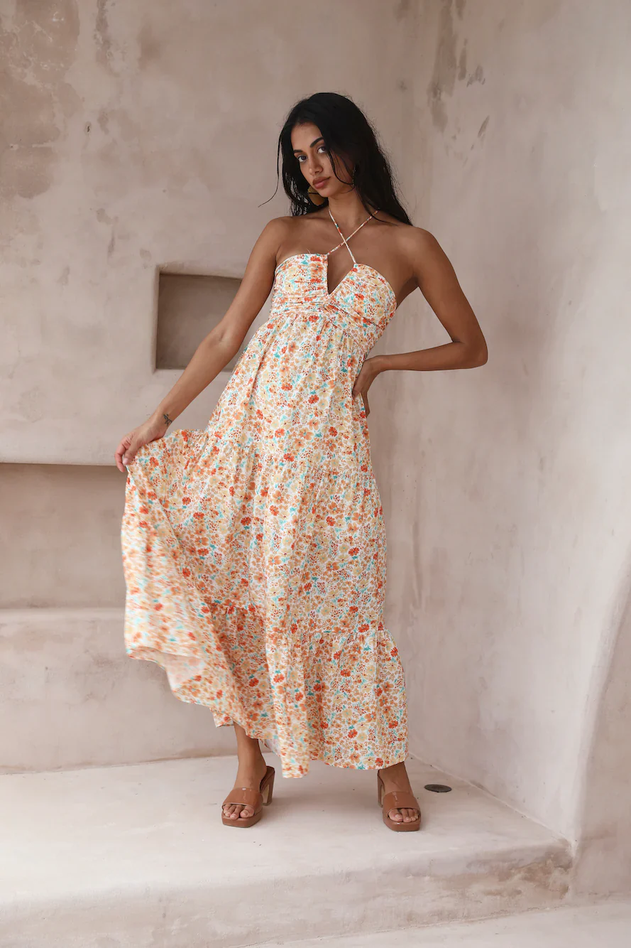 Summer in Paradise Maxi Dress orange - luluinthesky