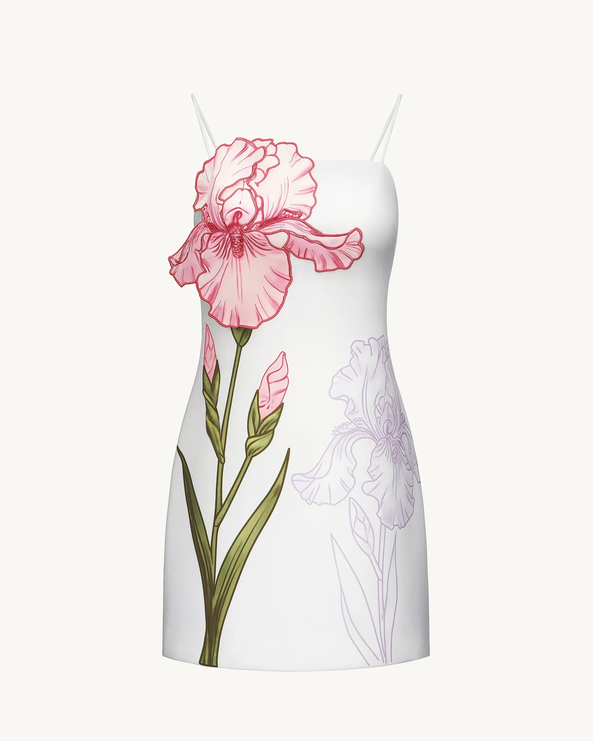 Iris Appliqué Mini Dress - White - luluinthesky