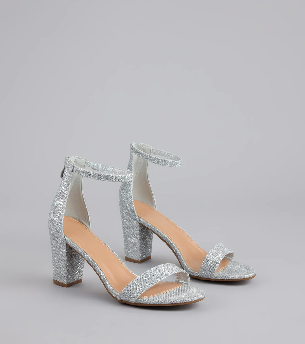 Cue The Compliments Glitter Block Heels - luluinthesky