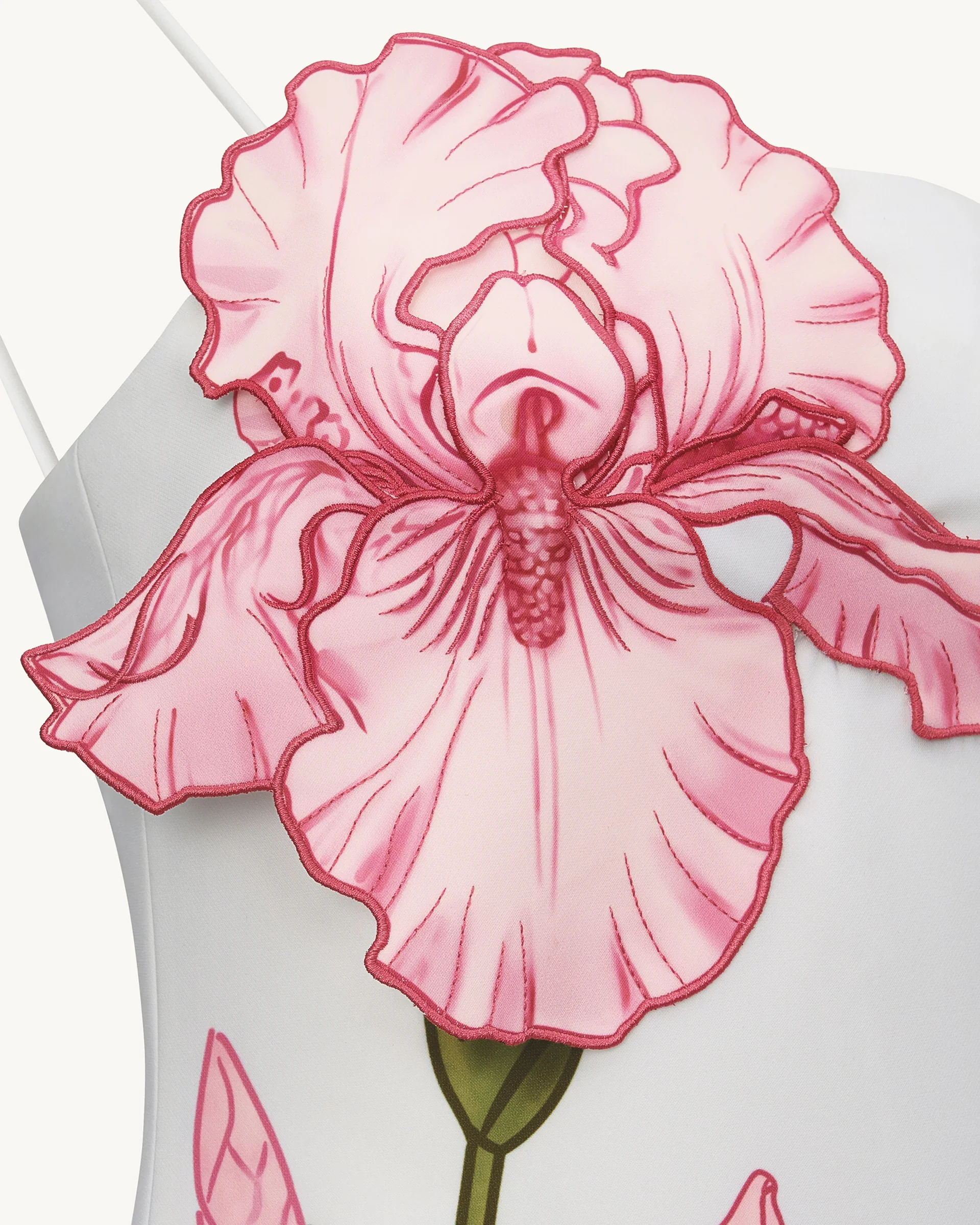 Iris Appliqué Mini Dress - White - luluinthesky