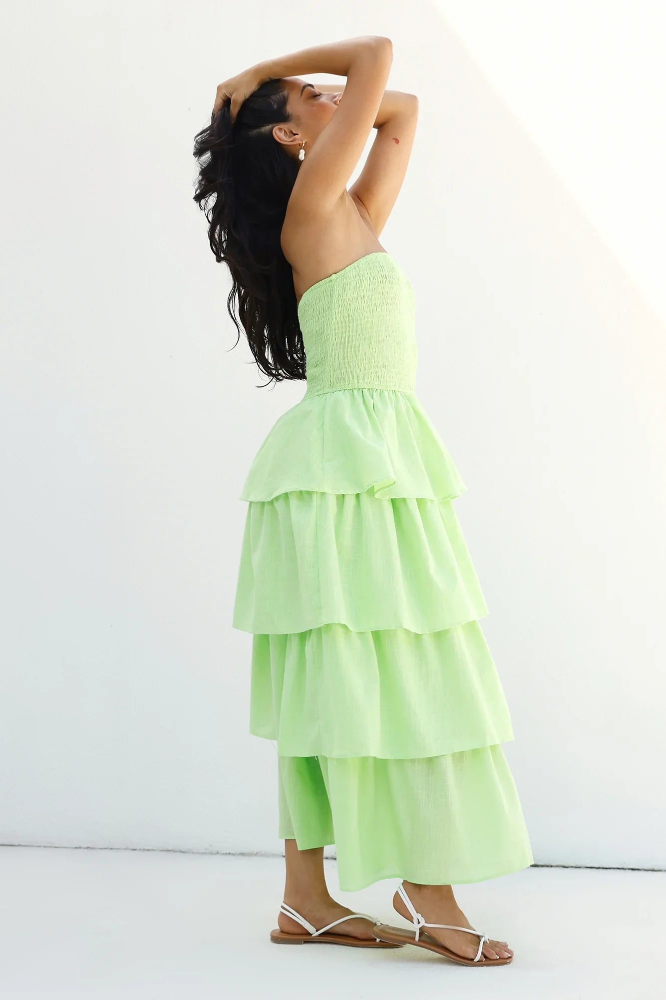 Glass Slipper Strapless Maxi Dress Green - luluinthesky