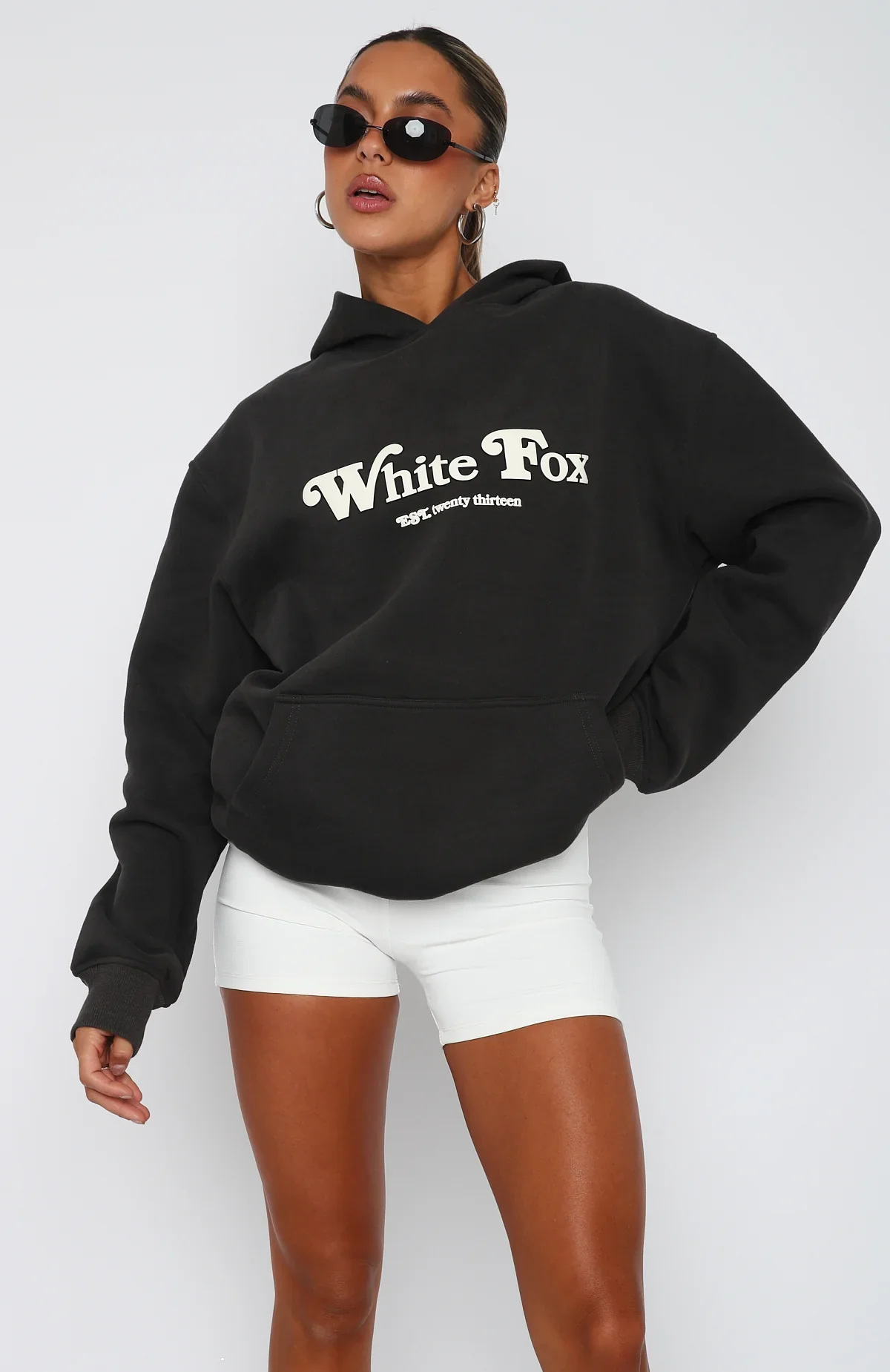 Twin Flame Oversized Hoodie Charcoal - luluinthesky