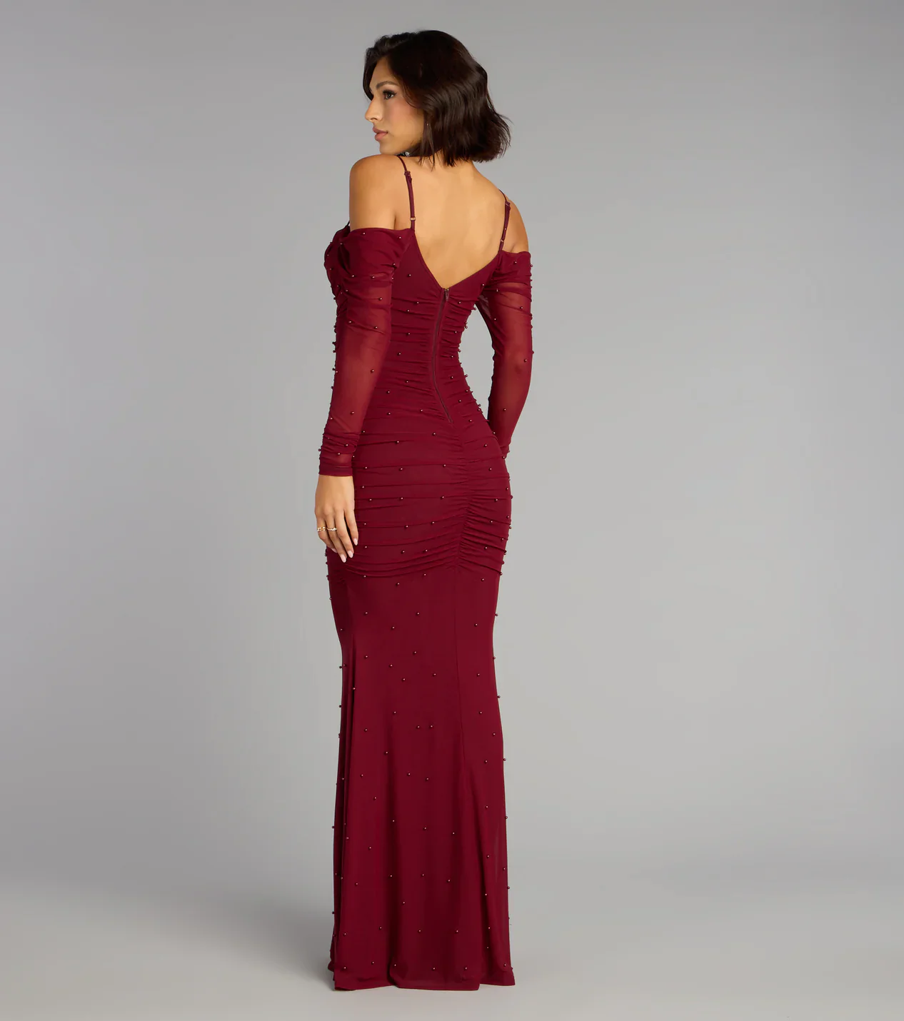 Lindsey Pearl Cold Shoulder Mermaid Formal Dress - luluinthesky