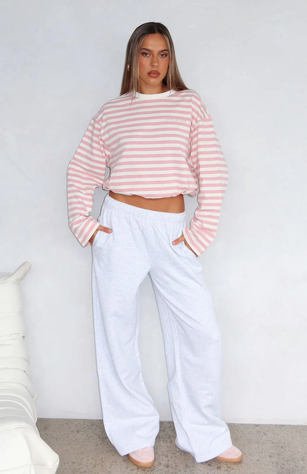 Give It A Rest Wide Leg Sweatpants Grey Marle - luluinthesky