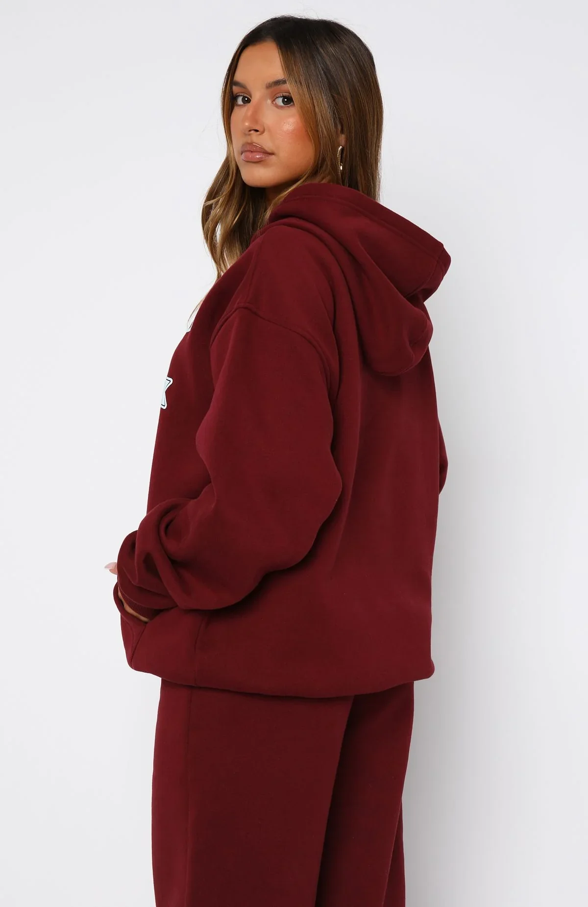 Ready To Go Oversized Hoodie Burgundy - luluinthesky