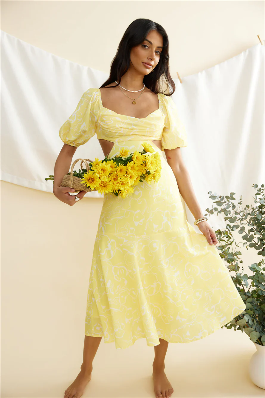 Back From Florence Maxi Dress Yellow - luluinthesky