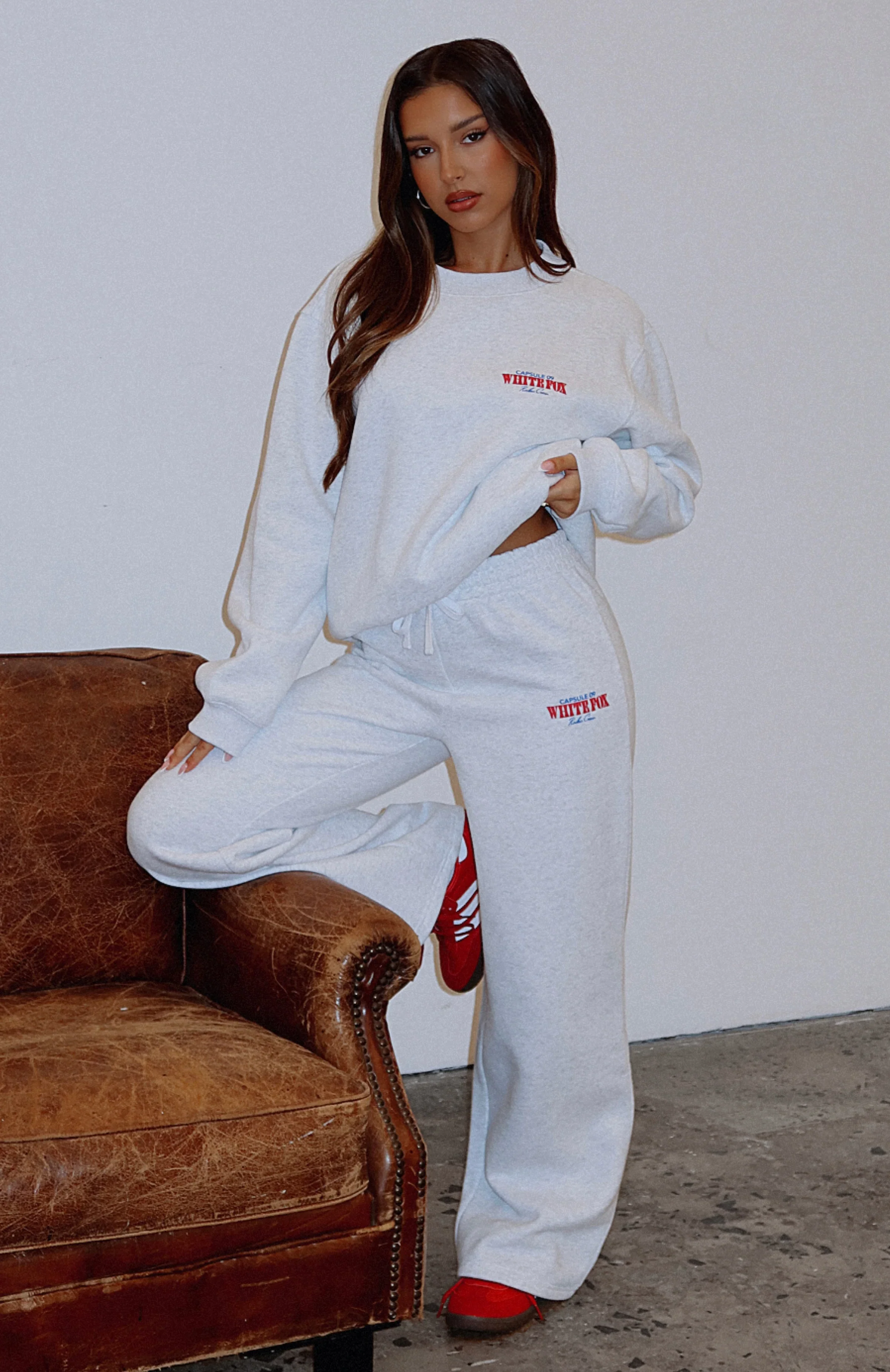 Capsule 9 Rodeo Crew Wide Leg Sweatpants Grey Marle - luluinthesky