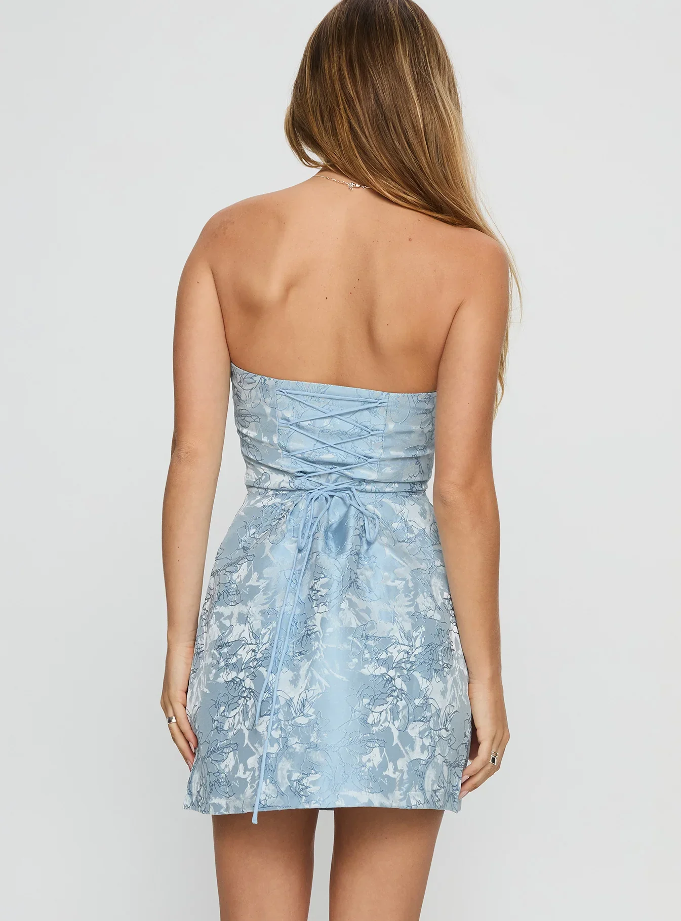 Heaven Sent Strapless Mini Dress Blue - luluinthesky