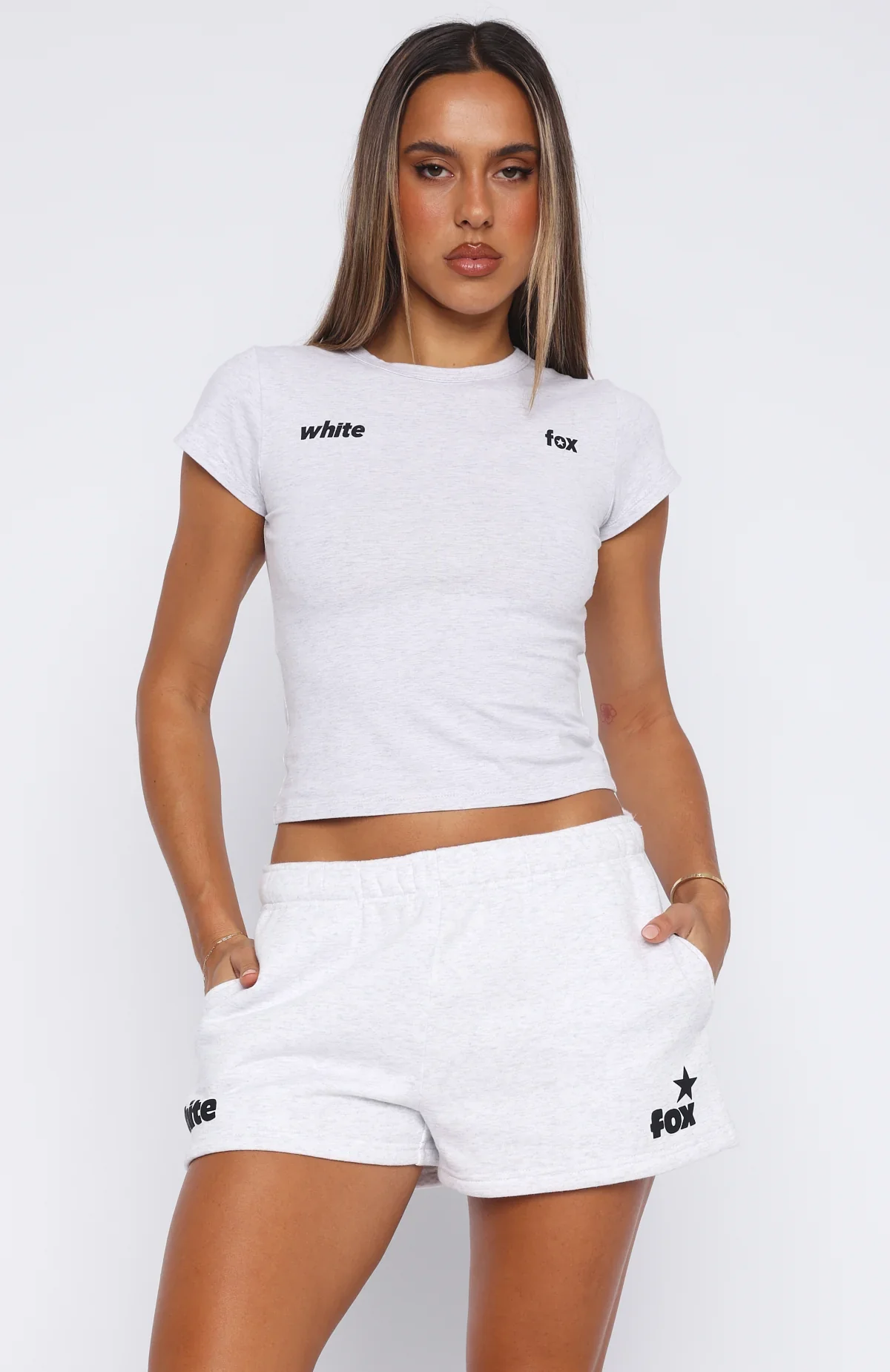 From The Archives Charli Lounge Shorts Grey Marle - luluinthesky