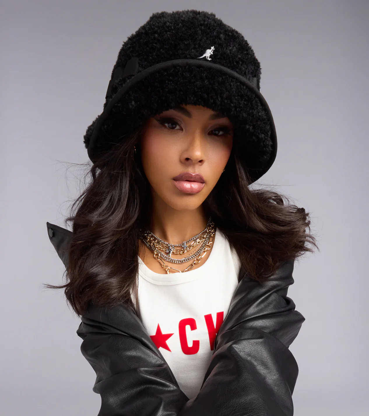 Kangol Faux Fur Shearling Bucket Hat - luluinthesky