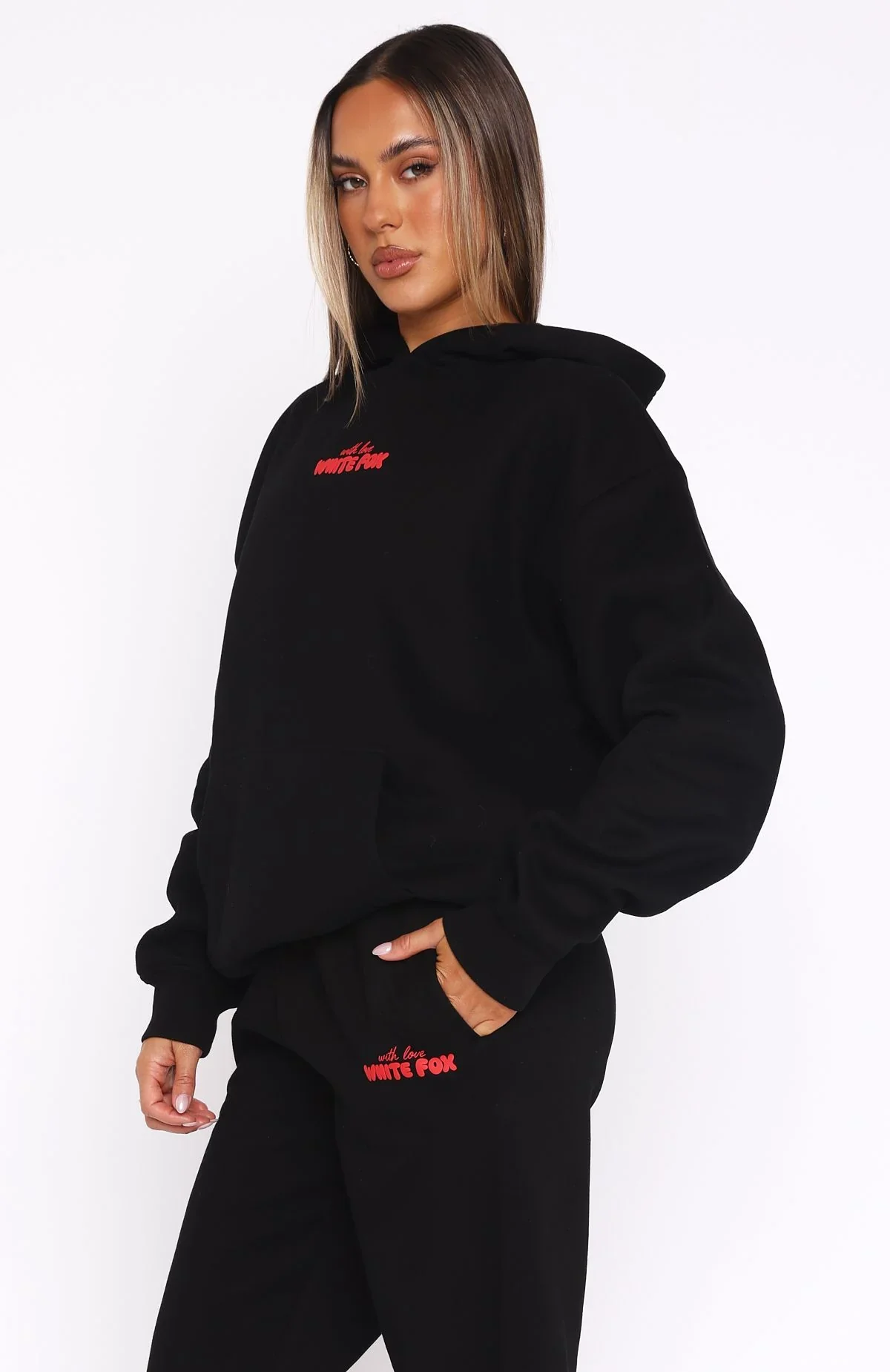 With Love In The Moment Oversized Hoodie Black - luluinthesky