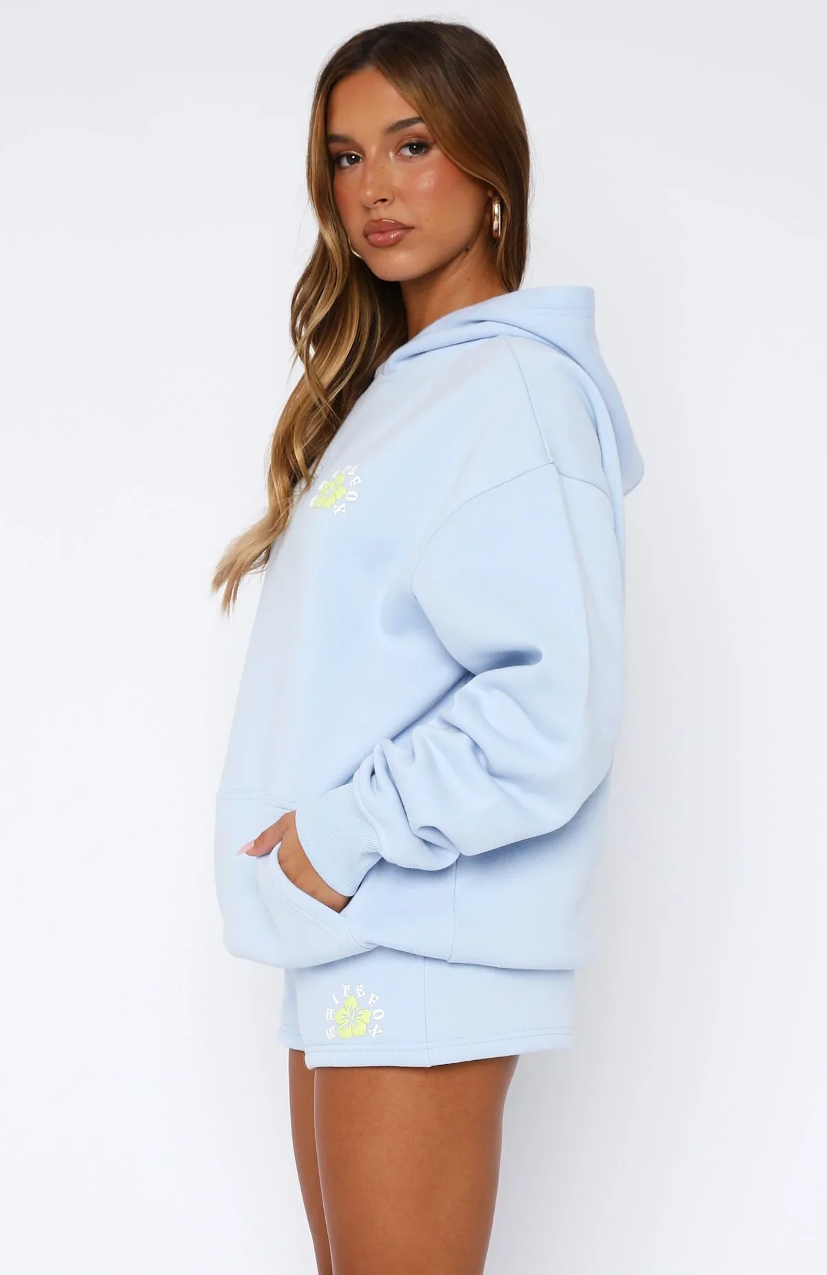 Keep Blooming Oversized Hoodie Blue - luluinthesky