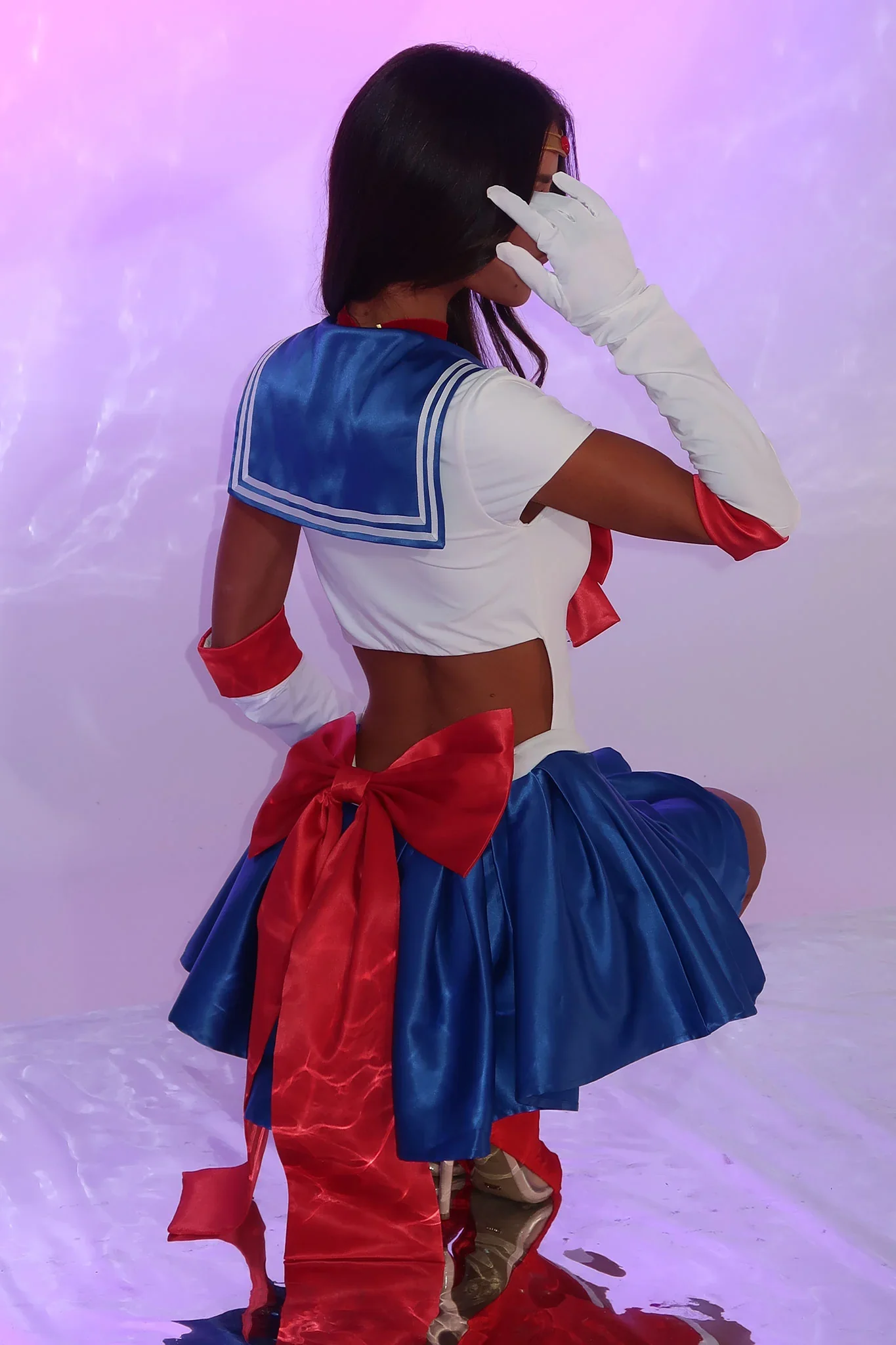 Moonlight Justice 2 Piece Set - White/Blue - luluinthesky