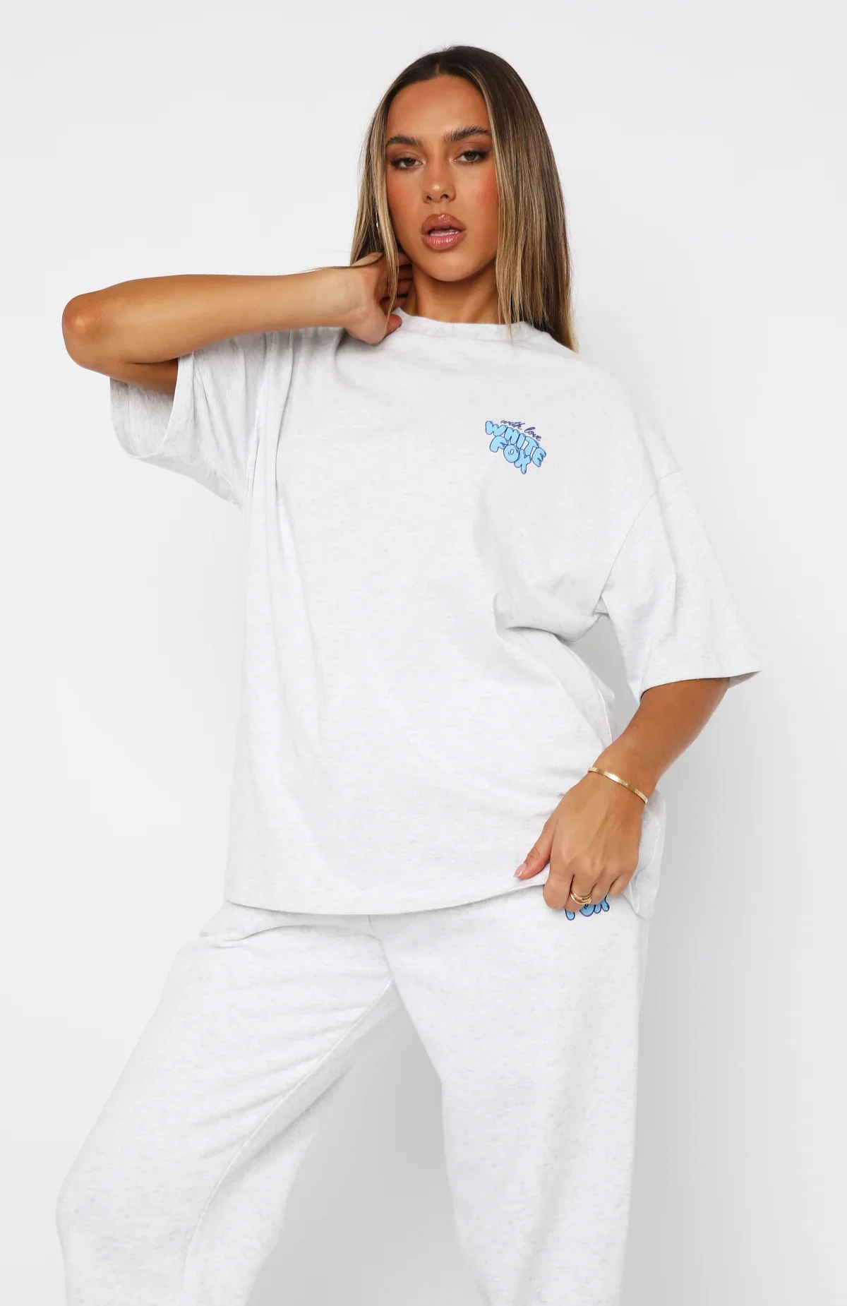 With Love Always Oversized Tee Grey Marle - luluinthesky
