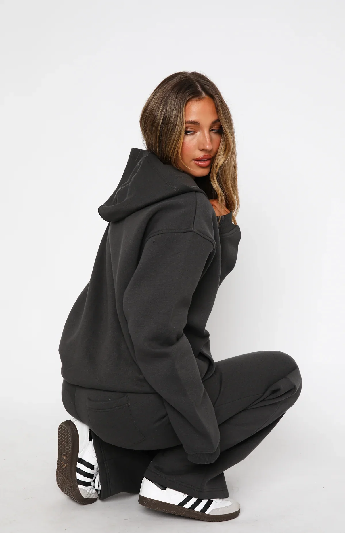 Match Your Words Oversized Hoodie Charcoal - luluinthesky