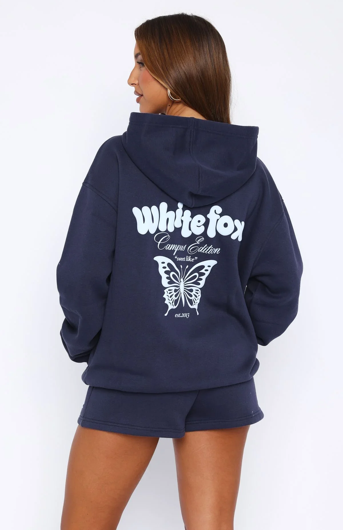 High Above Oversized Hoodie Navy - luluinthesky