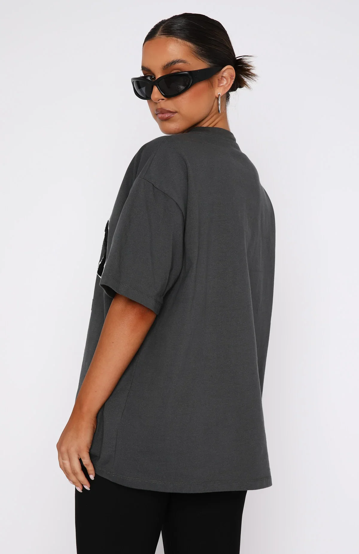 Give It Away Oversized Tee Charcoal - luluinthesky