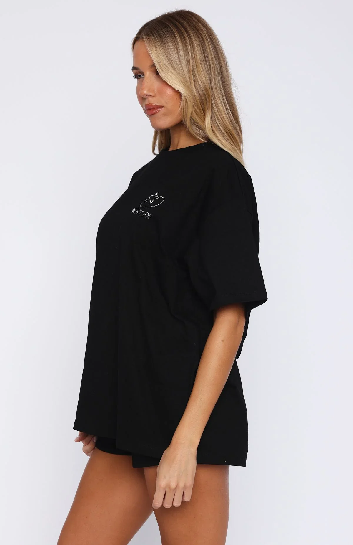 Always Shining Oversized Tee Black - luluinthesky