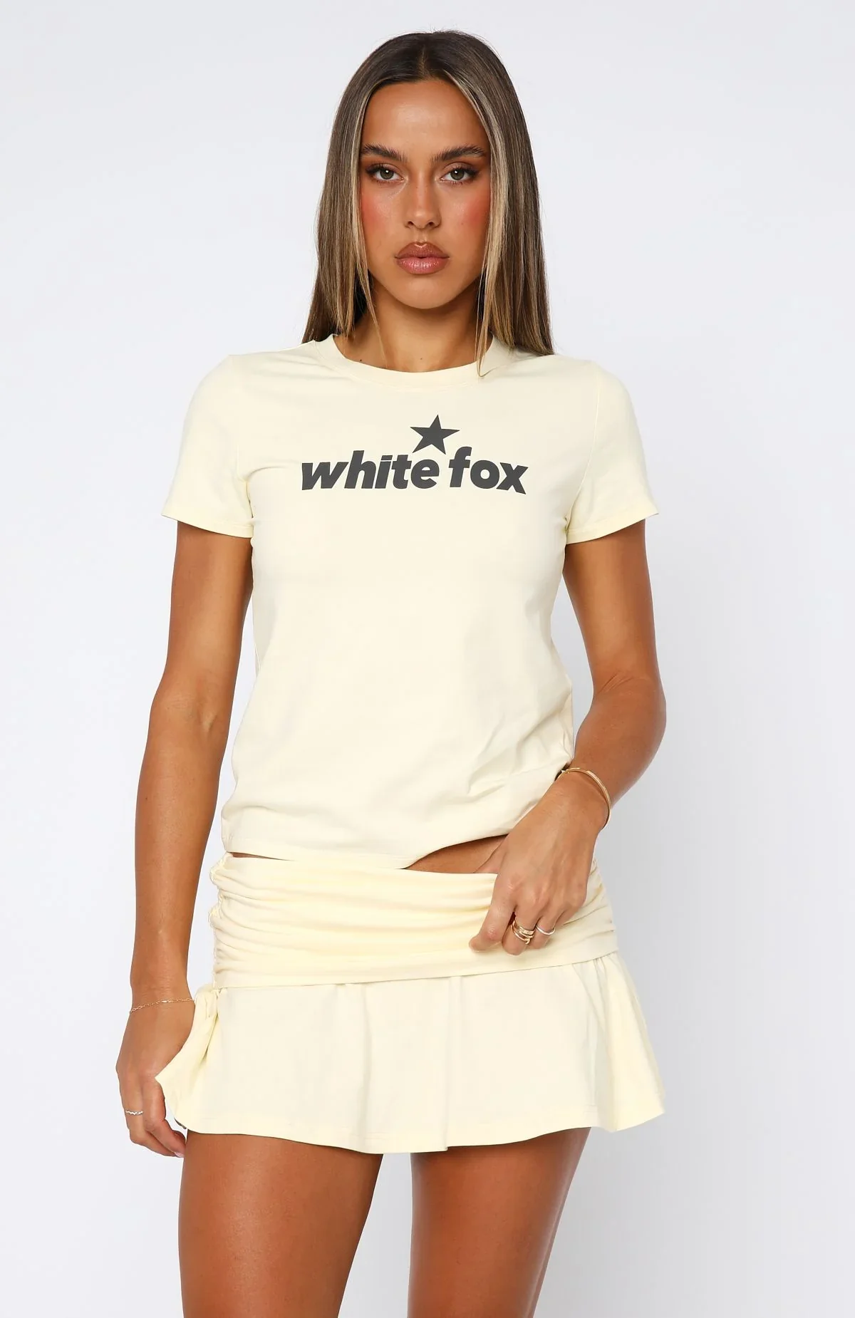 From The Archives Charli Relaxed Baby Tee Lemon - luluinthesky