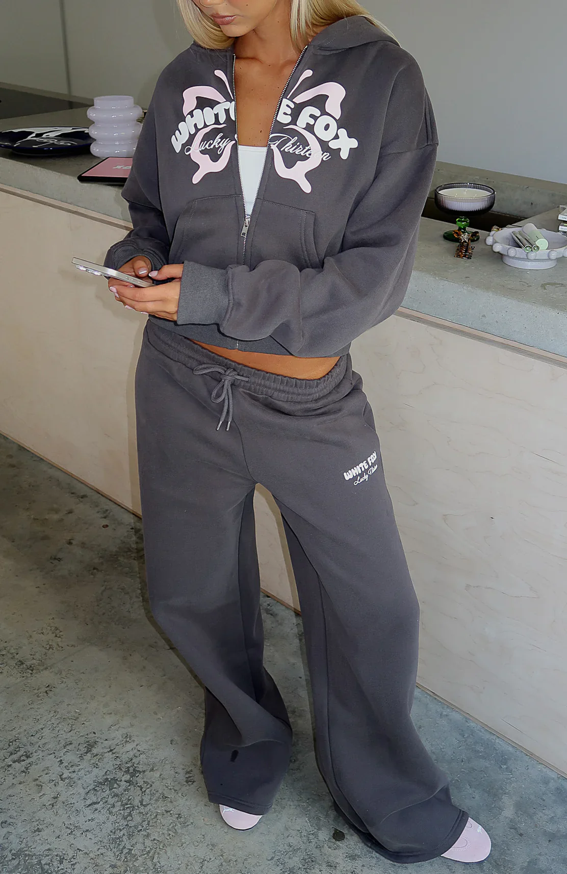 Lucky Thirteen Audrina Wide Leg Sweatpants Volcanic - luluinthesky