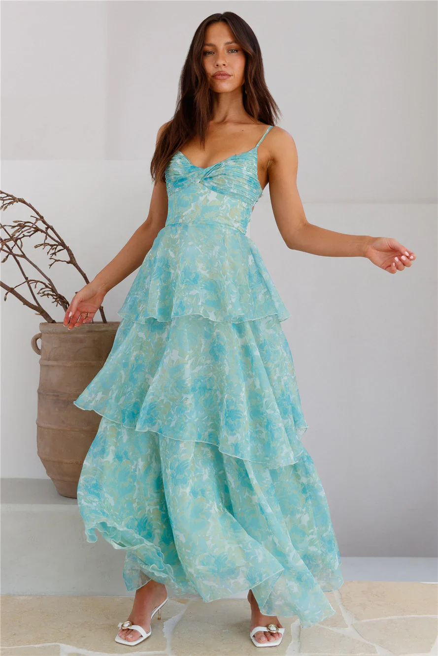 Cascata Maxi Dress Mint - luluinthesky