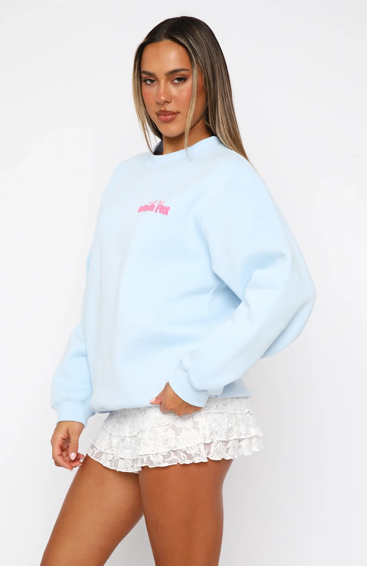 With Love & Romance Oversized Sweater Baby Blue - luluinthesky