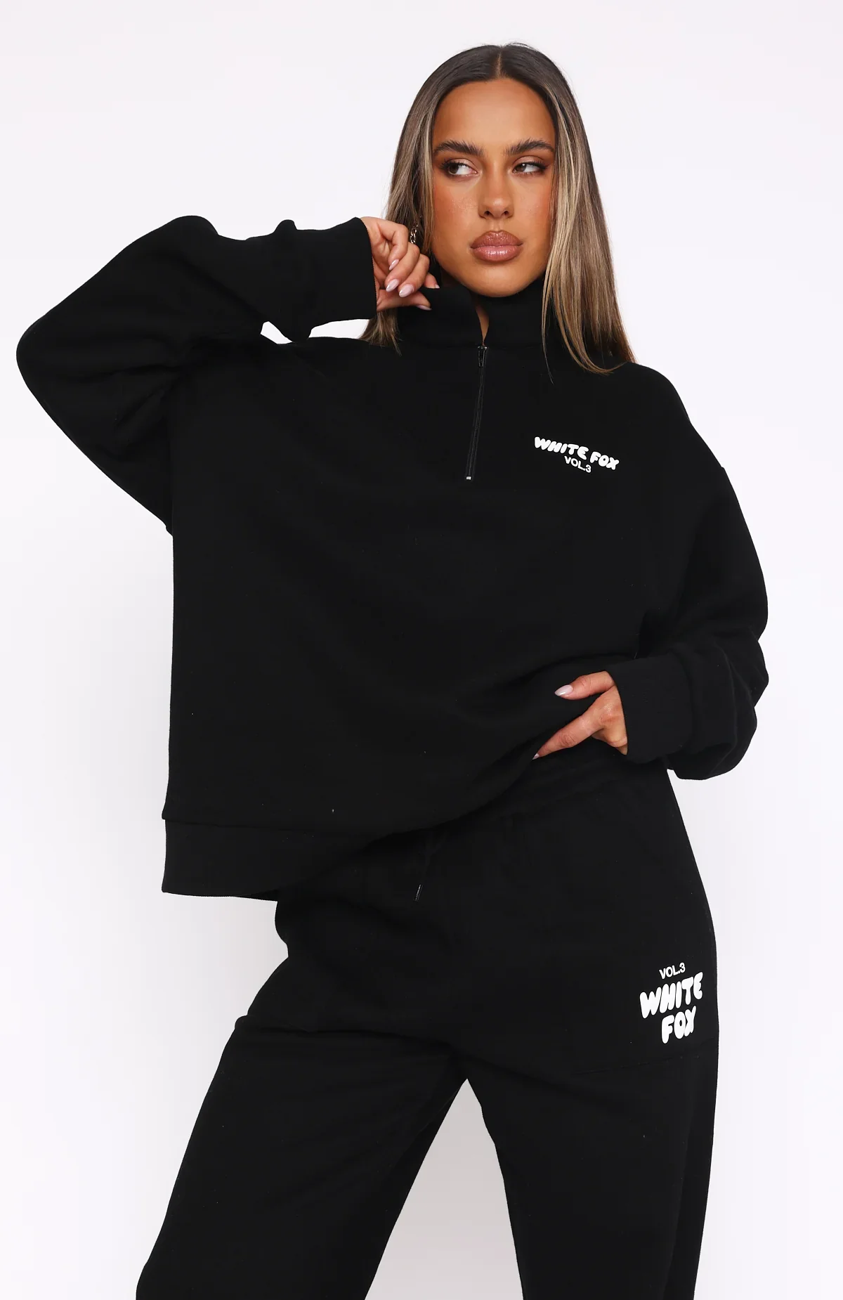 Offstage Zip Front Sweater Monochrome - luluinthesky