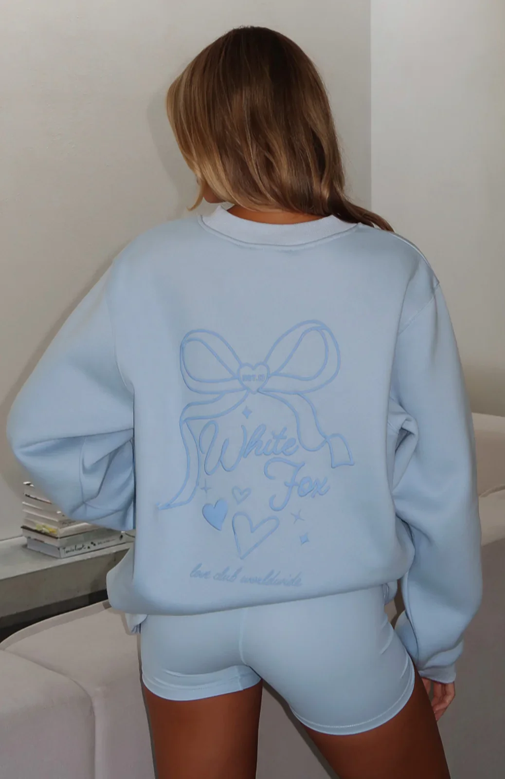 Love You Forever Oversized Sweater Baby Blue - luluinthesky