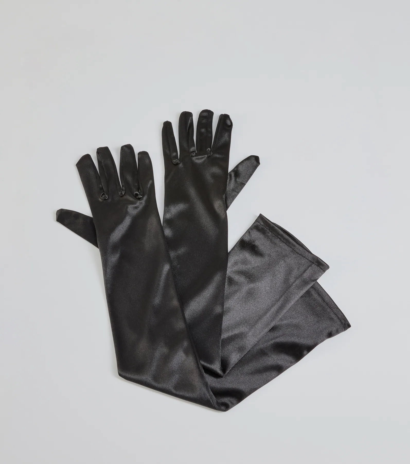 Sleek Fit Long Satin Gloves - luluinthesky