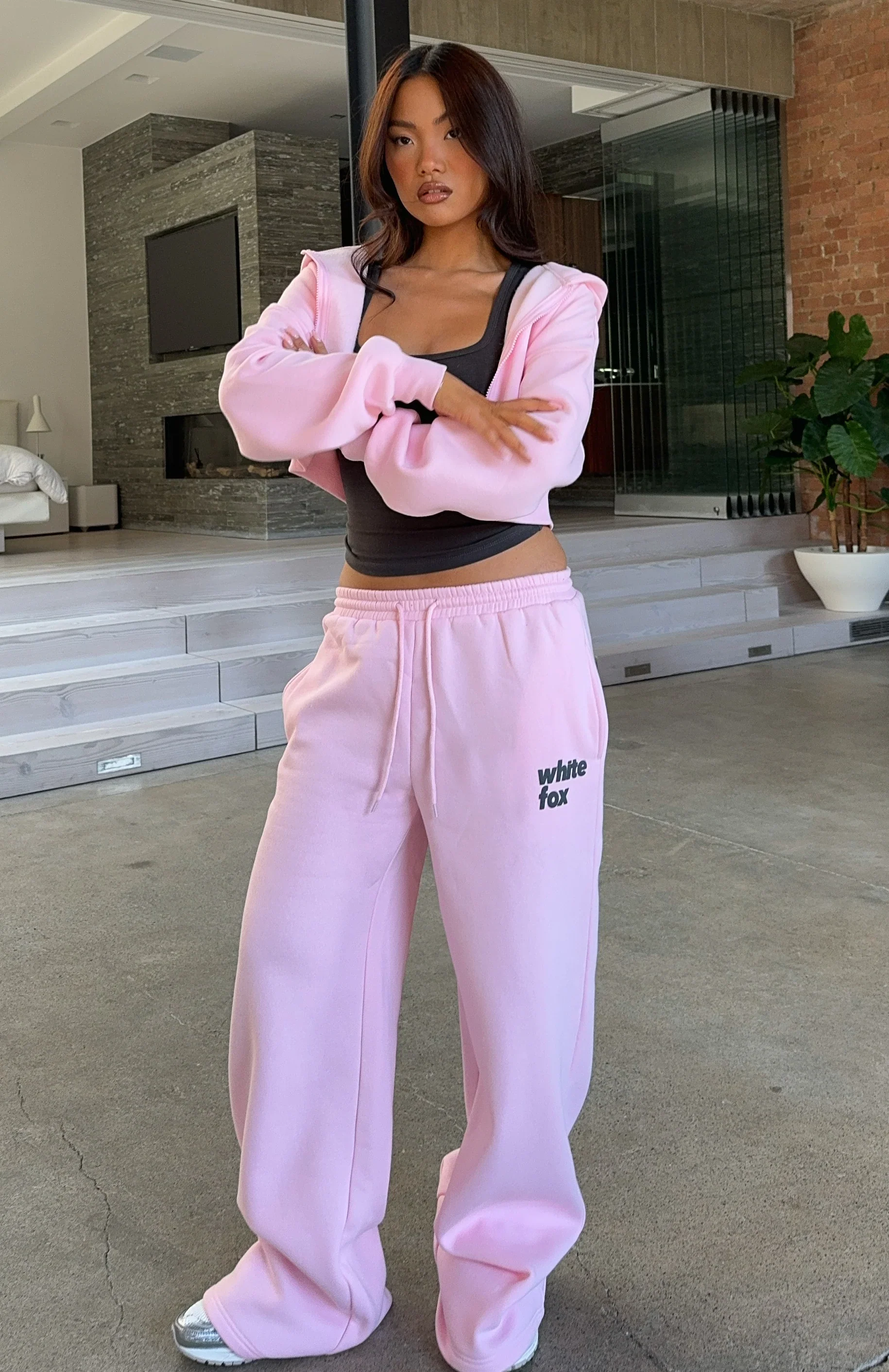 From The Archives Charli Wide Leg Sweatpants Pink - luluinthesky